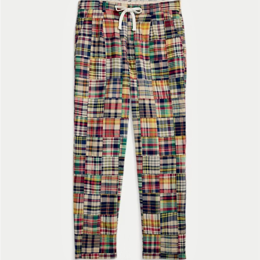 Polo Madras Plaid Drawstring Pants